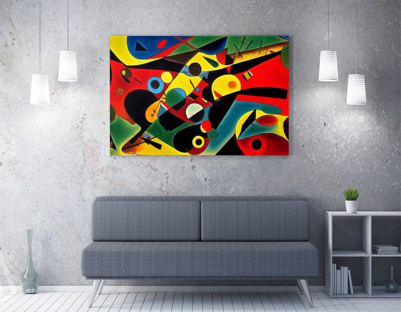 Abstract Canvas Wall Art - Red Yellow Kandinsky Style Modern Canvas Print
