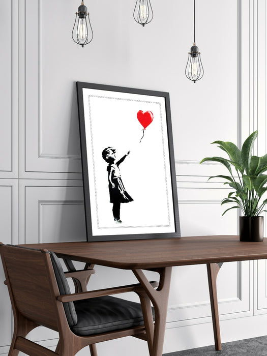 Banksy Balloon Girl Poster - Framed Art Print With UK Handmade Frame