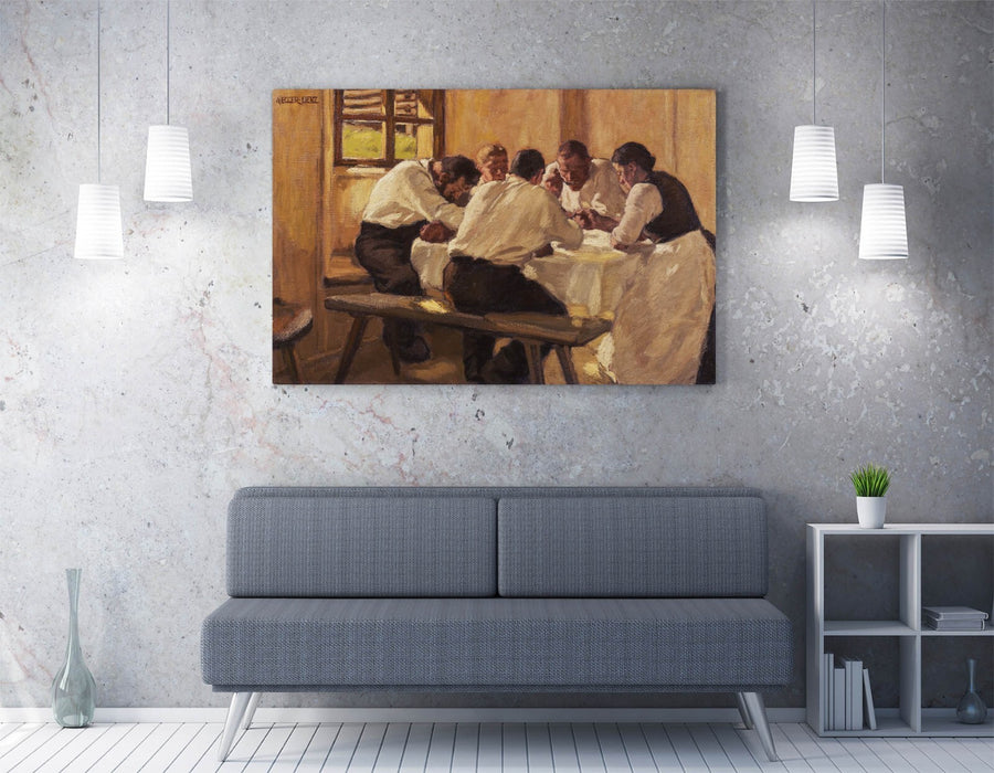 Canvas Wall Art - Albin Egger-Lienz Lunch Print | Handmade Fine Art Painting