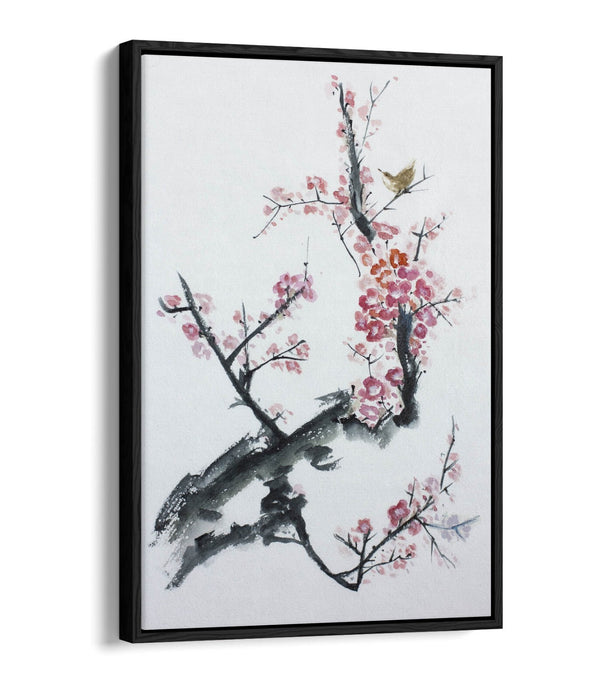 Canvas Wall Art – Asian Tree Blossom Float Effect on Premium MDF Frame