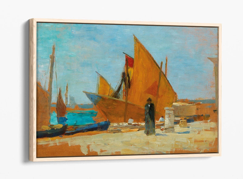 Float Effect Canvas Art - Yellow Sails Handmade Wall Decor with Deep Frame