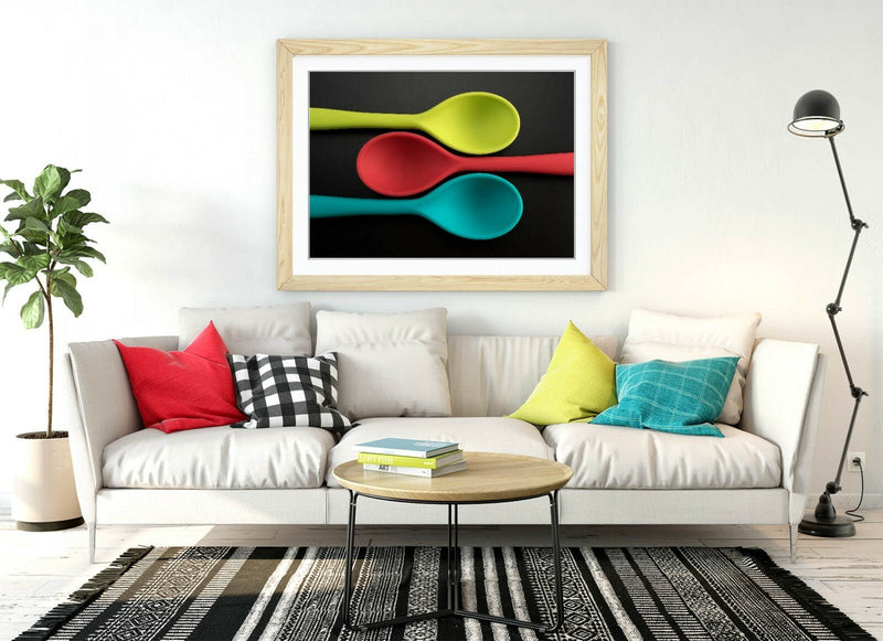 Art Framed Poster - Colorful Wall Decor with Wood Grain Frame and Matte Paper Print