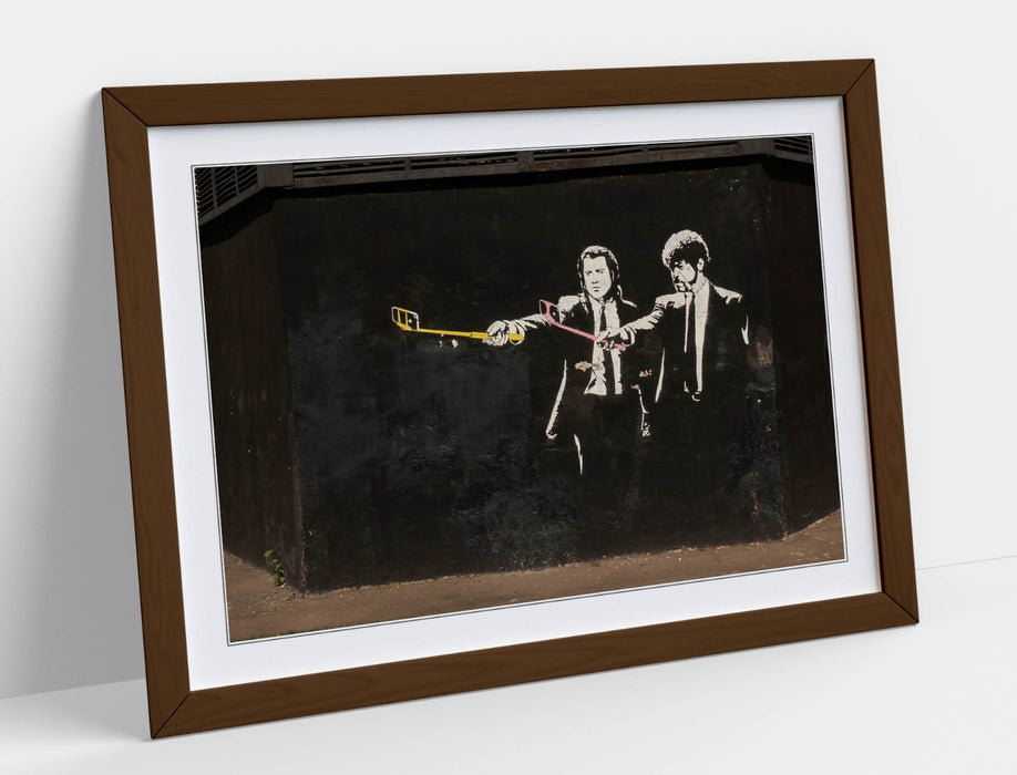 Framed Wall Art Poster – Pulp Fiction Selfie Stick Graffiti Decor Print