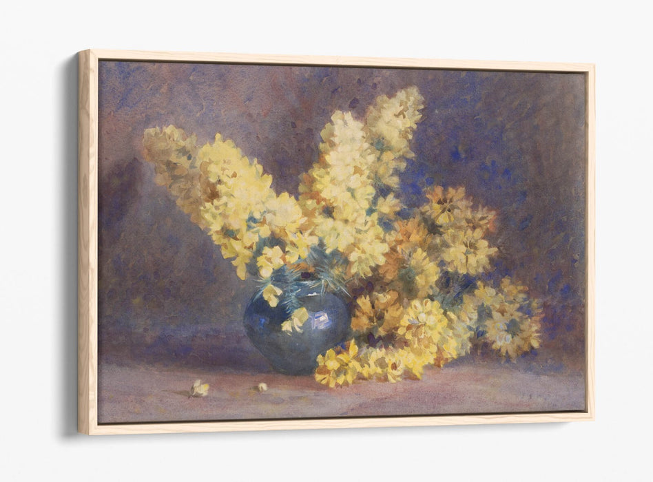 Float Effect Canvas Art – Yellow Blossom & Rosemary Botanical Wall Decor