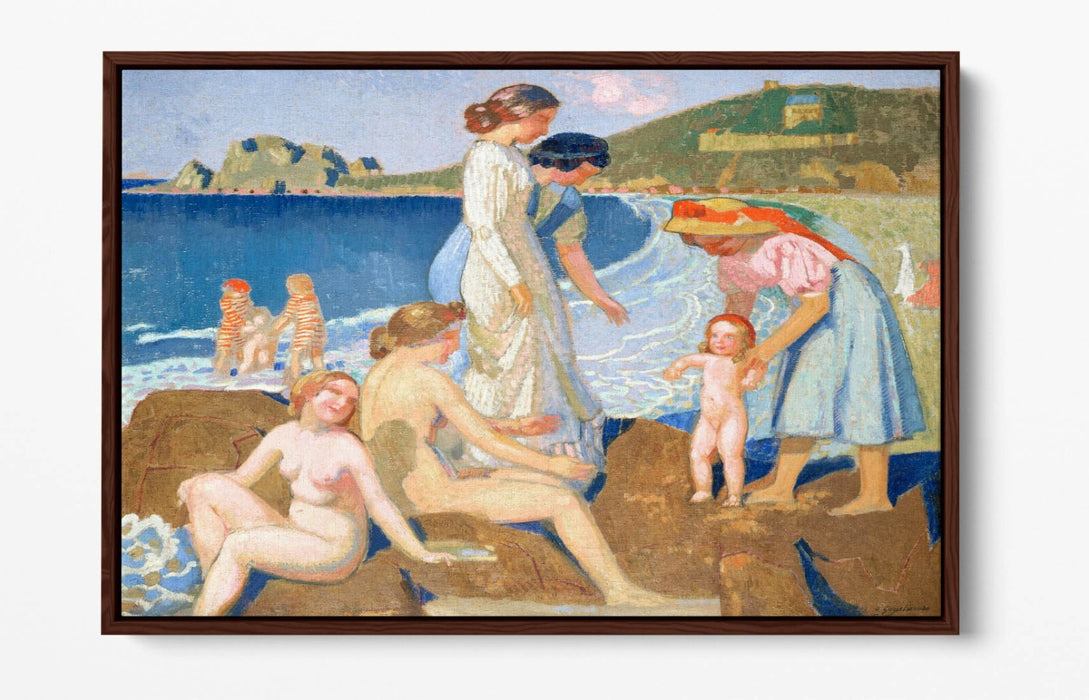 MAURICE DENIS, BATHERS IN PERROS -FLOAT EFFECT CANVAS WALL ART PRINT