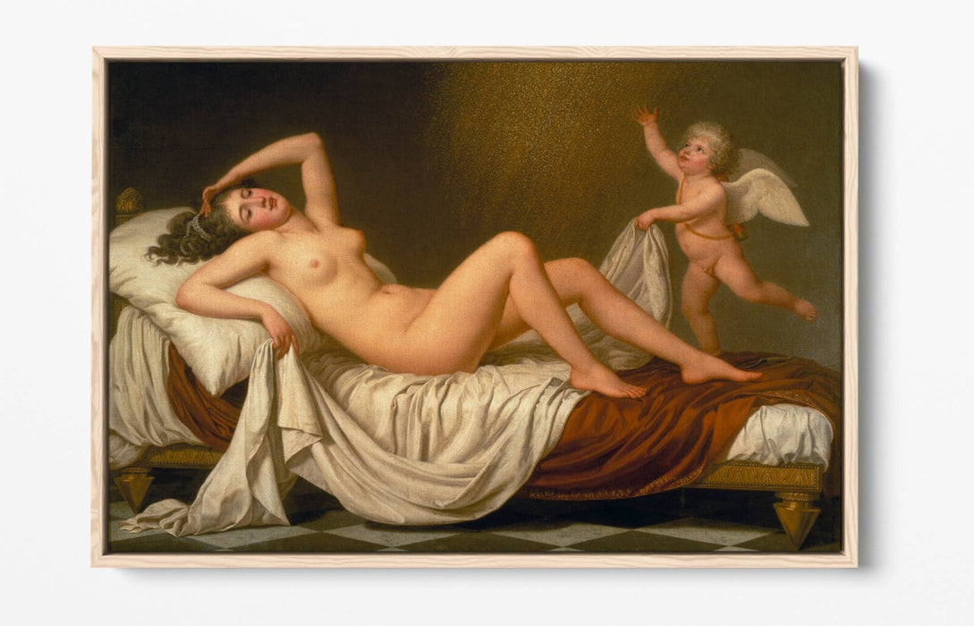 Canvas Wall Art - Danae And Shower Of Gold Float Effect Canvas Print With Premium Frame