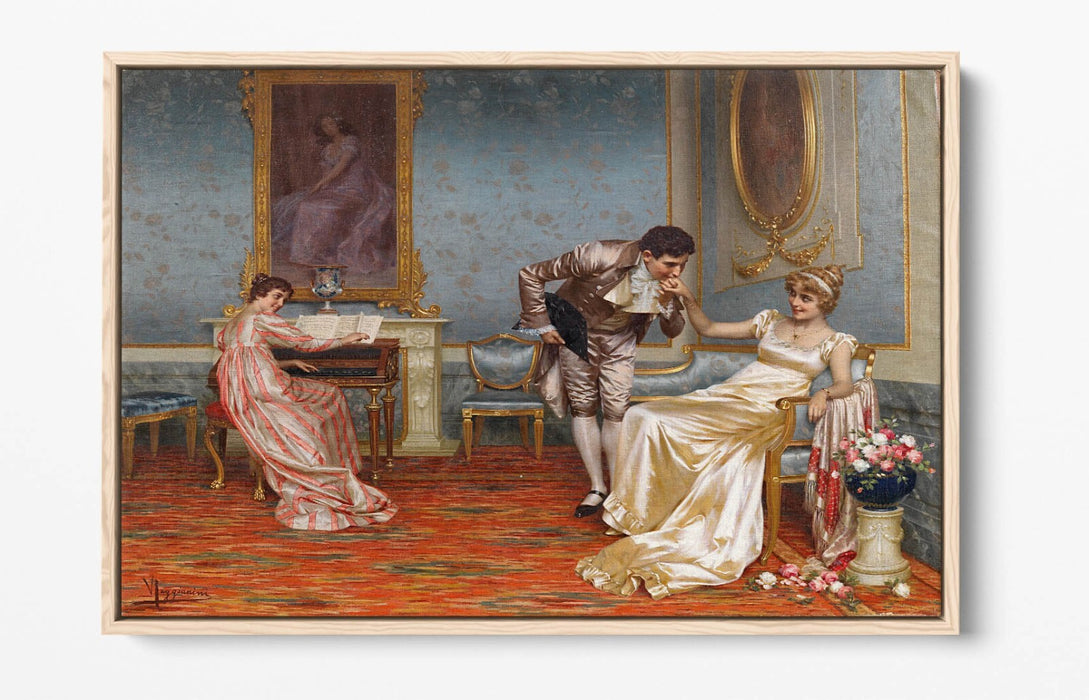 Float Effect Canvas Art - Vittorio Reggianini The Suitor | Premium 30mm Deep Frame
