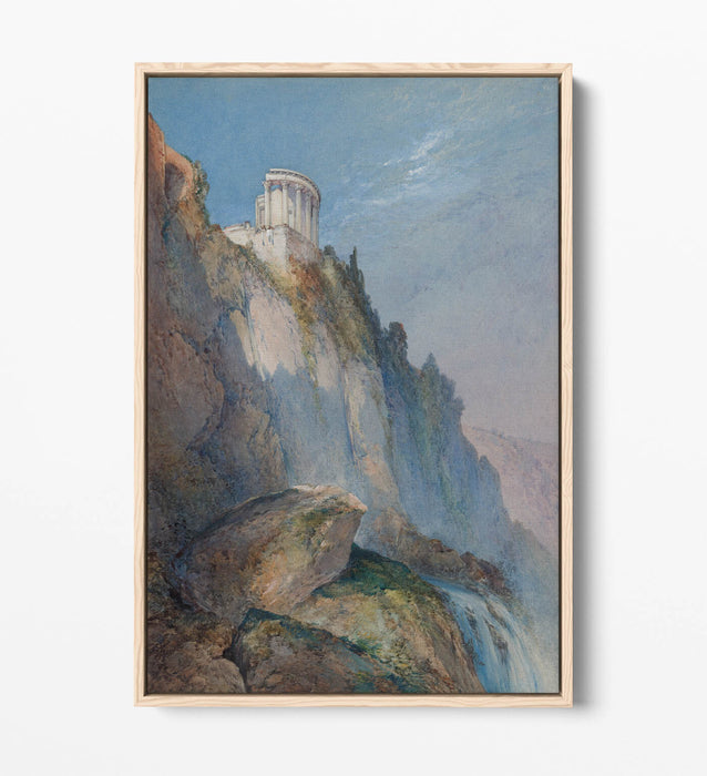 WILLIAM CALLOW,TEMPLE OF VESTA & FALLS AT TIVOLI -FLOAT EFFECT CANVAS ART PRINT