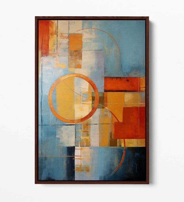 Float Effect Canvas Art – Blue Red Abstract Print | Premium MDF Frame, Ready To Hang