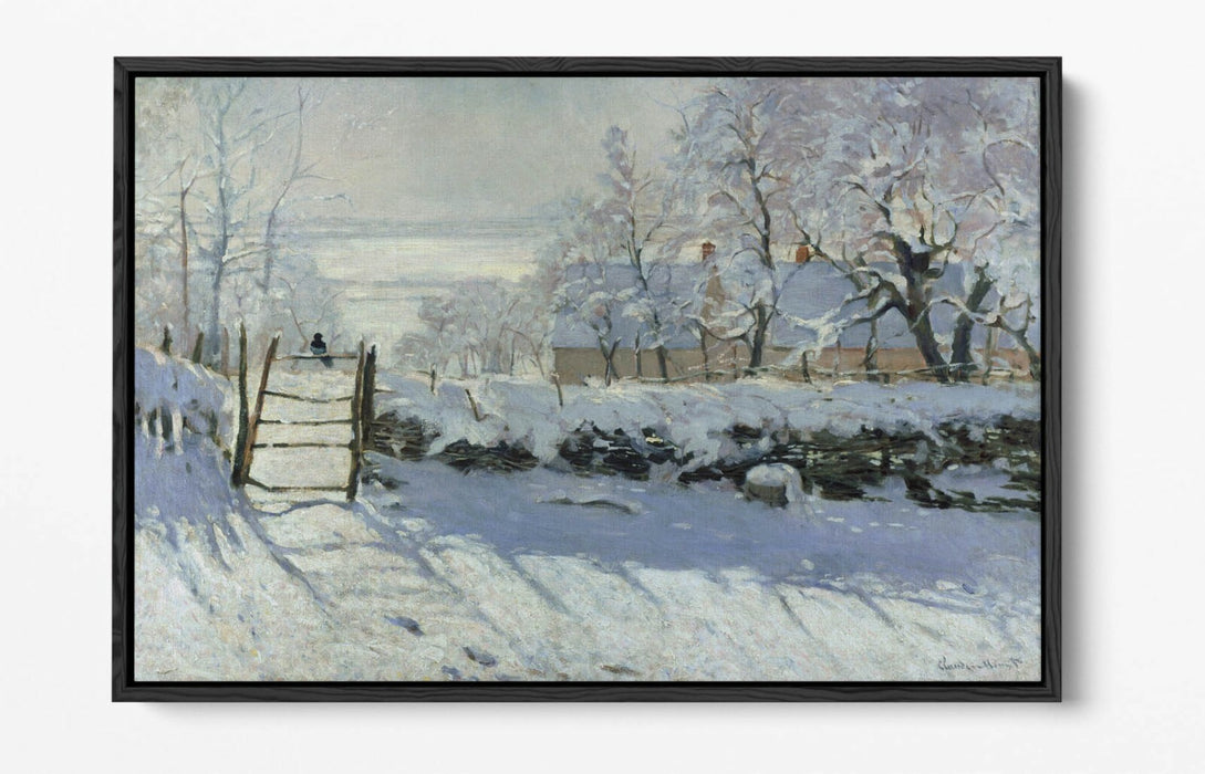 Float Effect Canvas Art – Claude Monet The Magpie Blue Grey Wall Decor