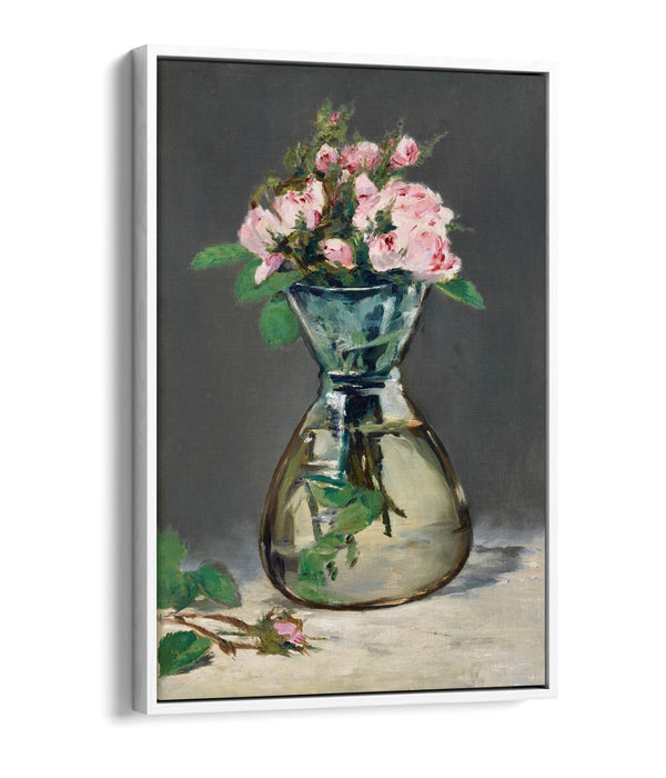 Canvas Wall Art - Edouard Manet Moss Roses Floral Print | Premium Float Effect Frame