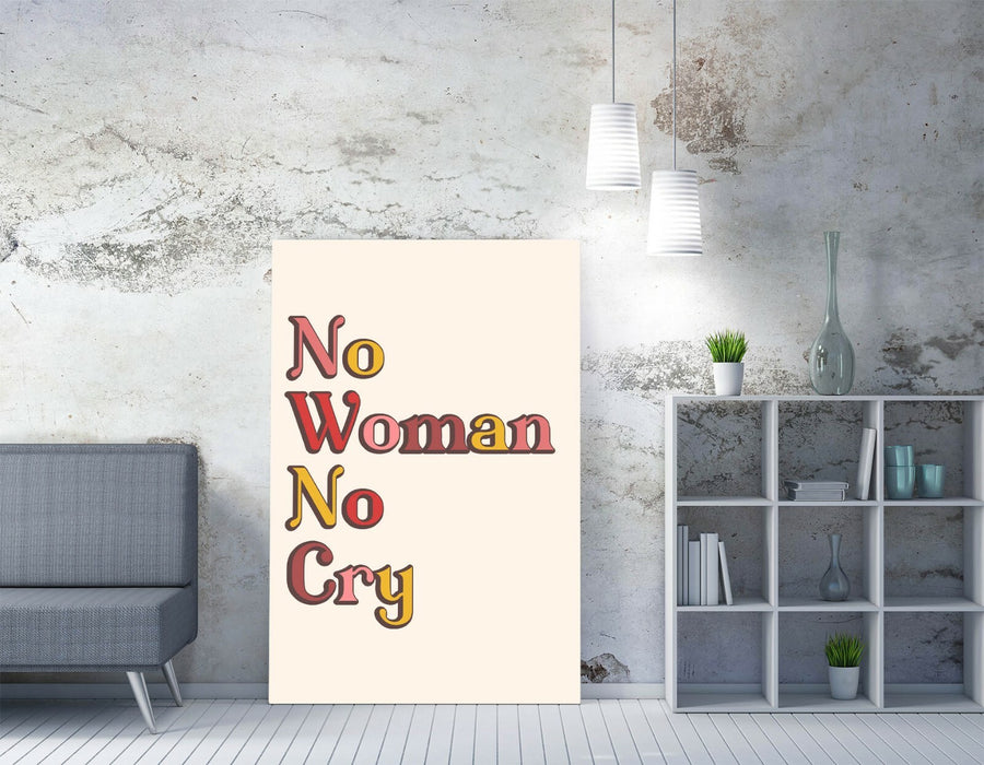 "NO WOMAN NO CRY" BOB MARLEY HOME QUOTE SLOGAN -CANVAS WALL ART PICTURE PRINT