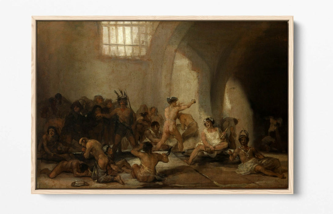 FRANCISCO GOYA, THE MADHOUSE -FLOAT EFFECT CANVAS WALL ART PICTURE PRINT DECOR
