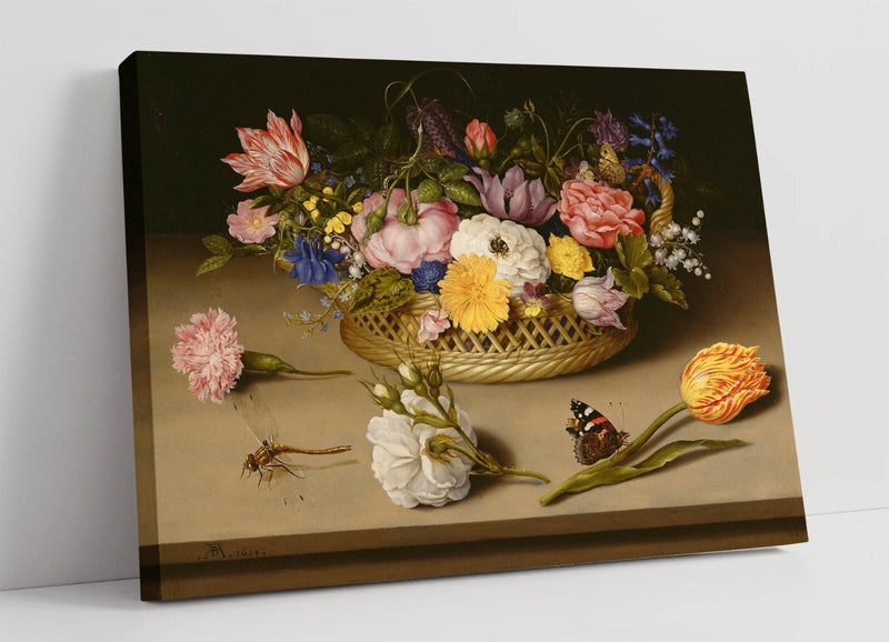 Flower Still Life Canvas - Ambrosius Bosschaert Painting | Premium Varnish Finish Art Print