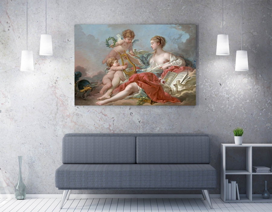 FRANCOIS BOUCHER, ALLEGORY OF MUSIC -CANVAS WALL ARTWORK PIC PRINT
