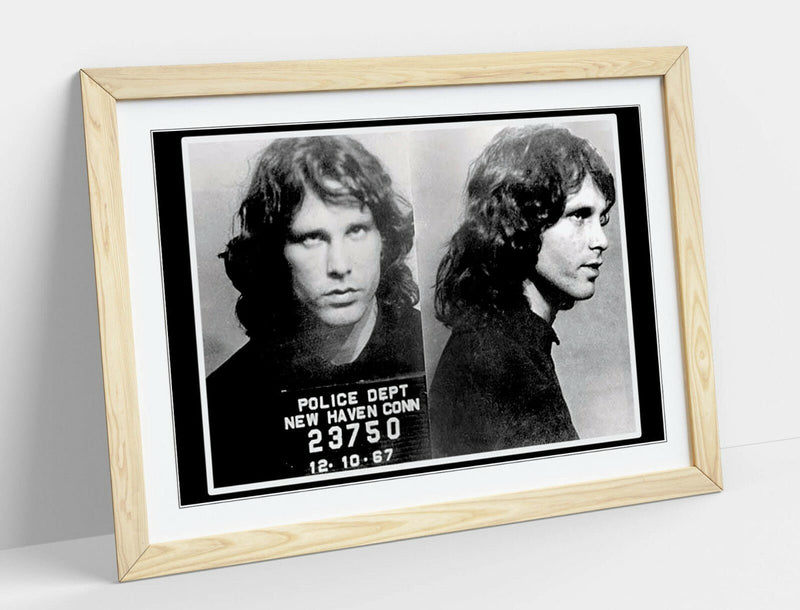 Jim Morrison Poster - Framed Wall Art | Black and White Print with MDF Wood Frame