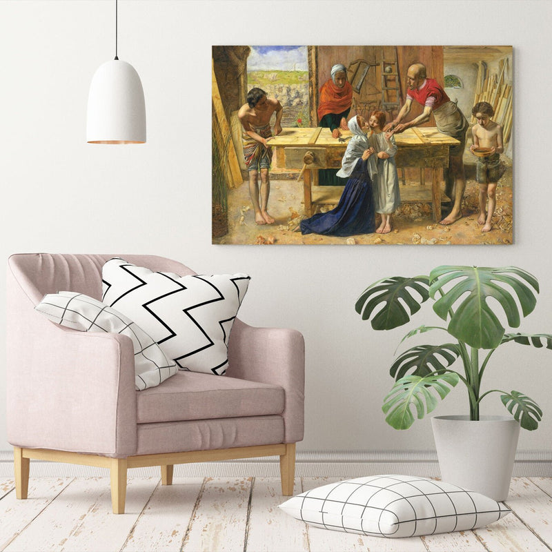 Canvas Wall Art – John Everett Millais Christ House Painting on Archival Grade Canvas
