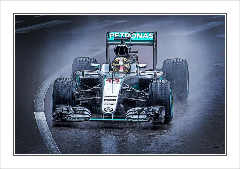 Lewis Hamilton Poster - Mercedes F1 Artwork | Framed Wall Art, Ready To Hang