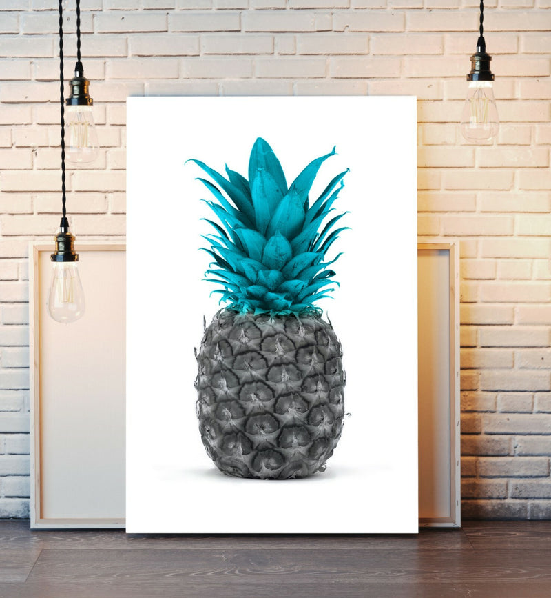 Pineapple Canvas Wall Art – Black White Pineapple Print on Premium Satin Finish Canvas