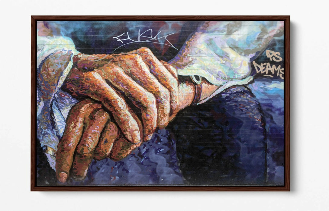 Float Effect Canvas Art - Banksy East London Graffiti Print | Premium Frame