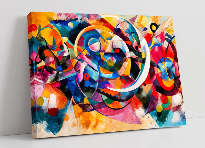 Canvas Wall Art Abstract Multi Colour Pattern Kandinsky Style Print - Handmade
