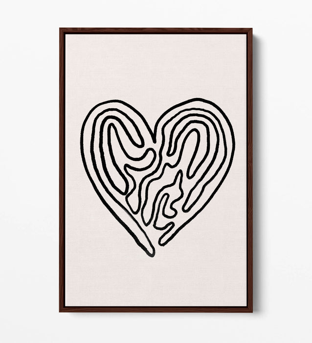 Canvas Wall Art - Heart Minimalist Illustration Float Effect | Handmade Bedroom Decor
