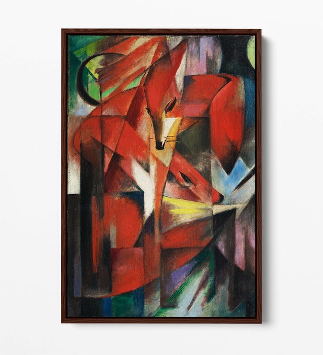 Canvas Wall Art – Franz Marc The Foxes Float Effect Print on Blue Navy Canvas