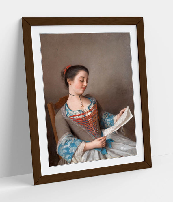 Framed Wall Art - Jean-Etienne Liotard Girl Reading Painting | Handmade UK Art