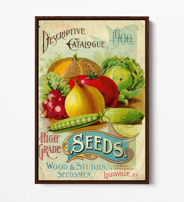 QUIRKY VINTAGE SEED ADVERTISEMENT ART POSTER -FLOAT EFFECT CANVAS WALL ART PRINT