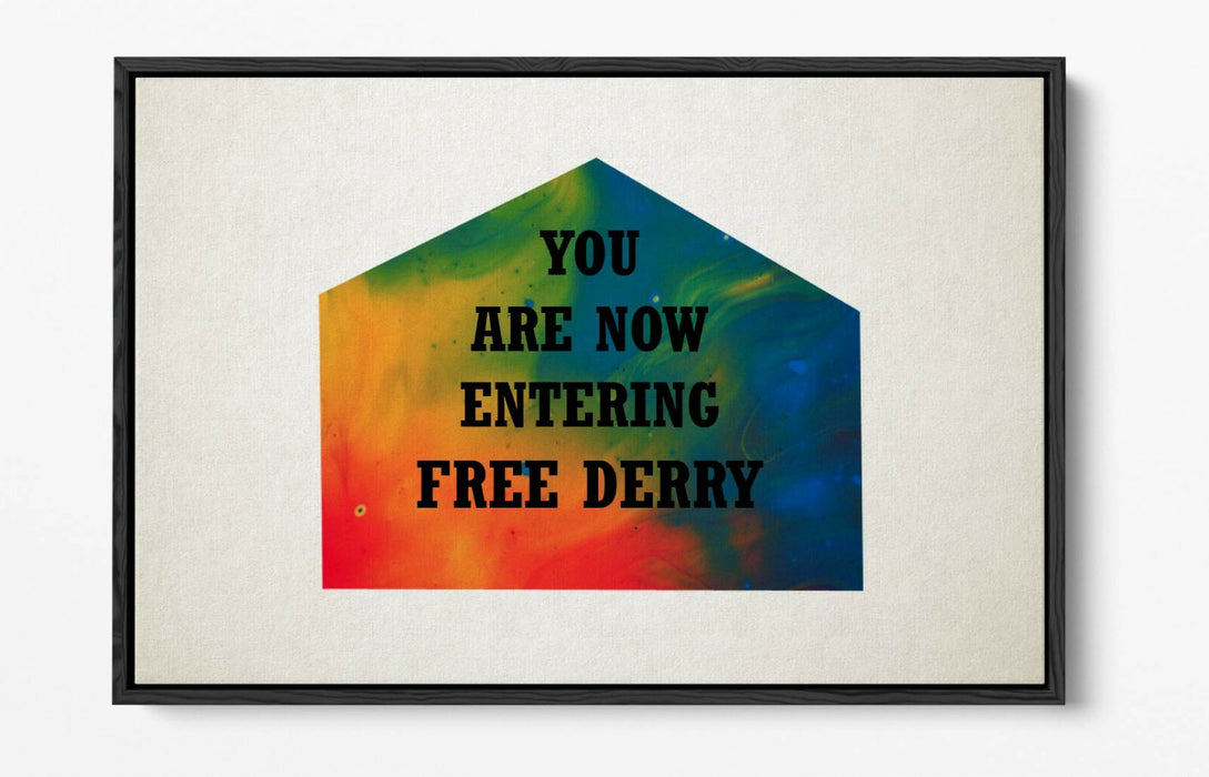 FREE DERRY CORNER IRISH RAINBOW, DERRY GIRLS -FLOAT EFFECT CANVAS ART PRINT