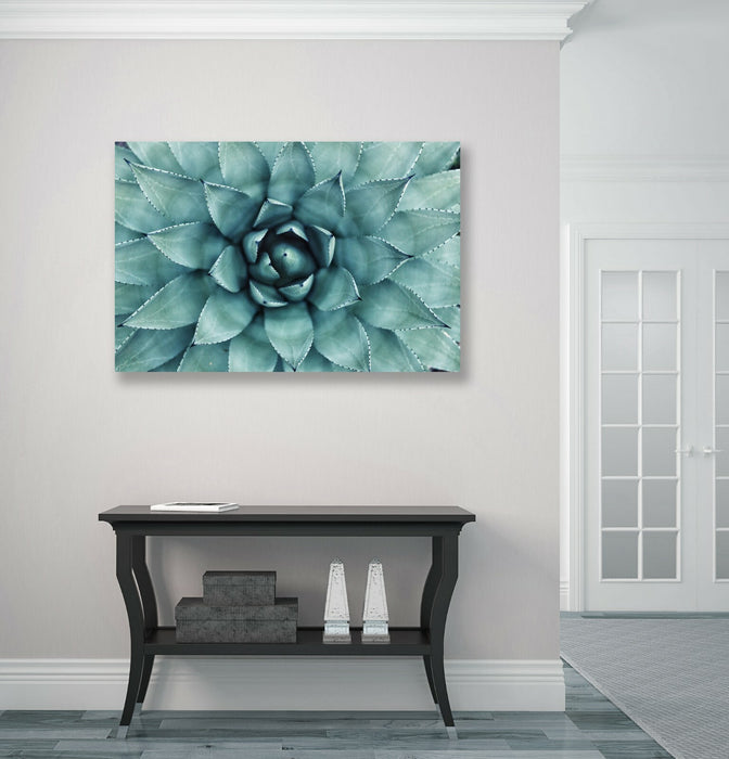 Canvas Wall Art – Framed Green Succulent Plant Poster With Scratch Resistant Finish