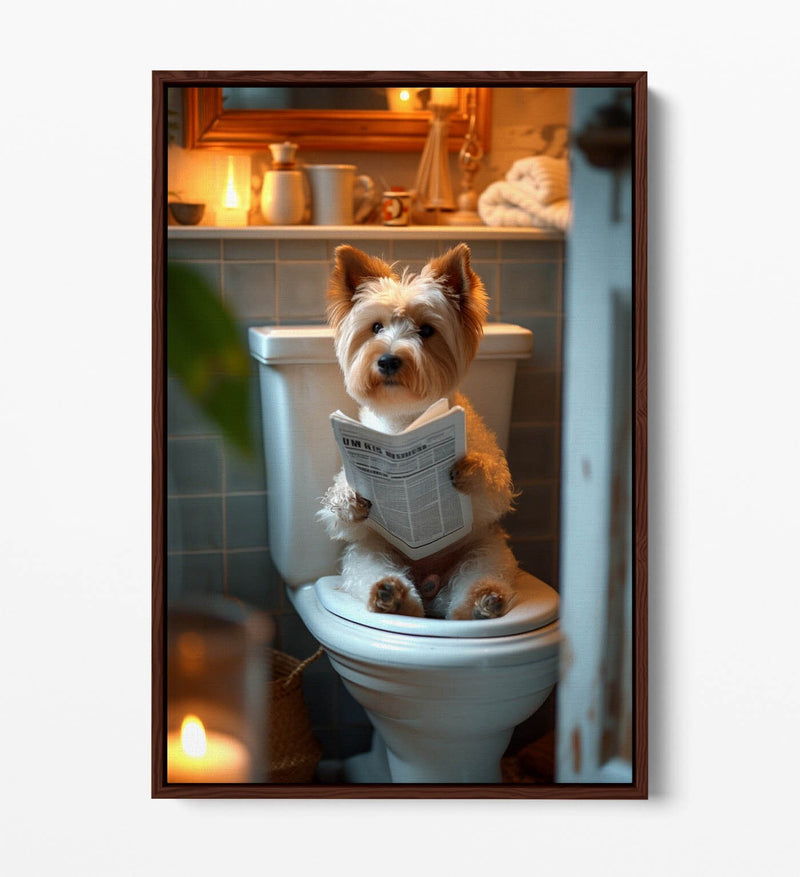 Yorkshire Terrier Canvas - Funny Dog Art With Float Effect Frame | Handmade Wall Art