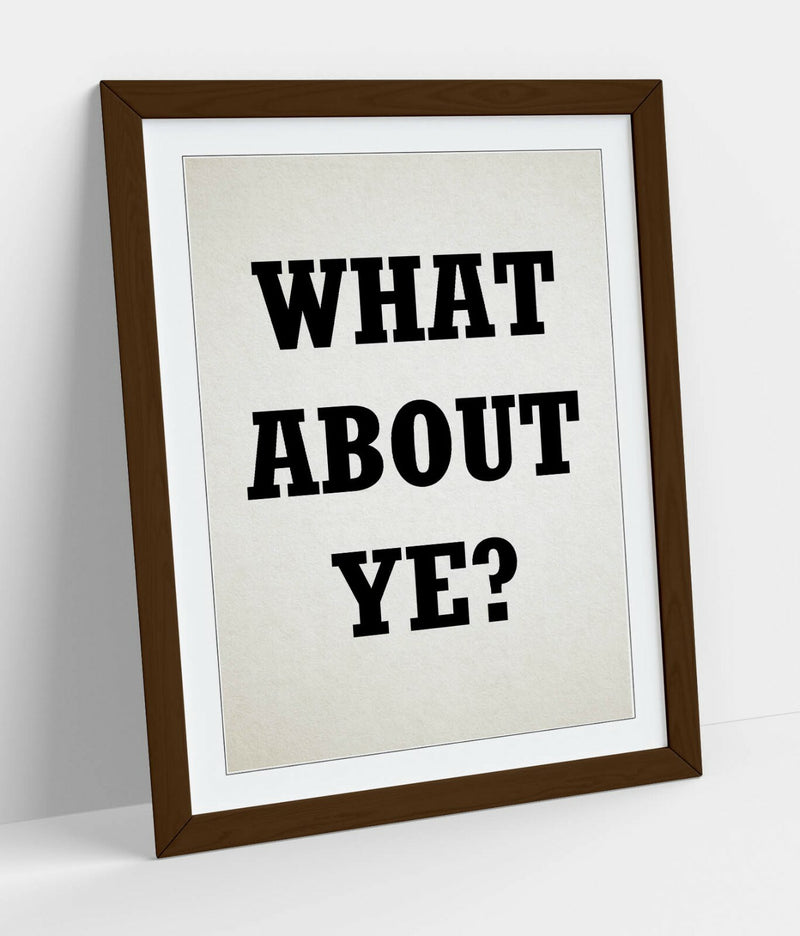 Framed Wall Art - Irish Derry Slang Quote Poster With Woodgrain Frame