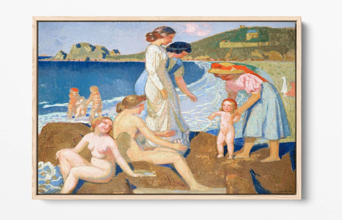 MAURICE DENIS, BATHERS IN PERROS -FLOAT EFFECT CANVAS WALL ART PRINT