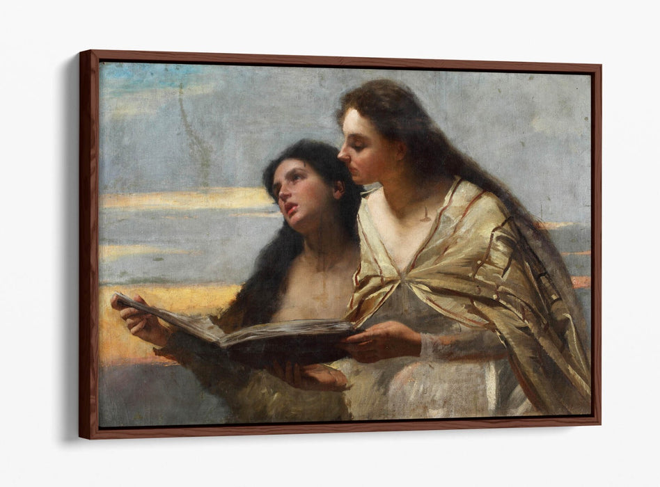 Float Effect Canvas Art - Two Women Painting on Premium Deep Frame, Ready to Hang
