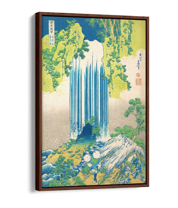 Canvas Wall Art – Hokusai Waterfall Print | Premium Float Effect, Vibrant Colours