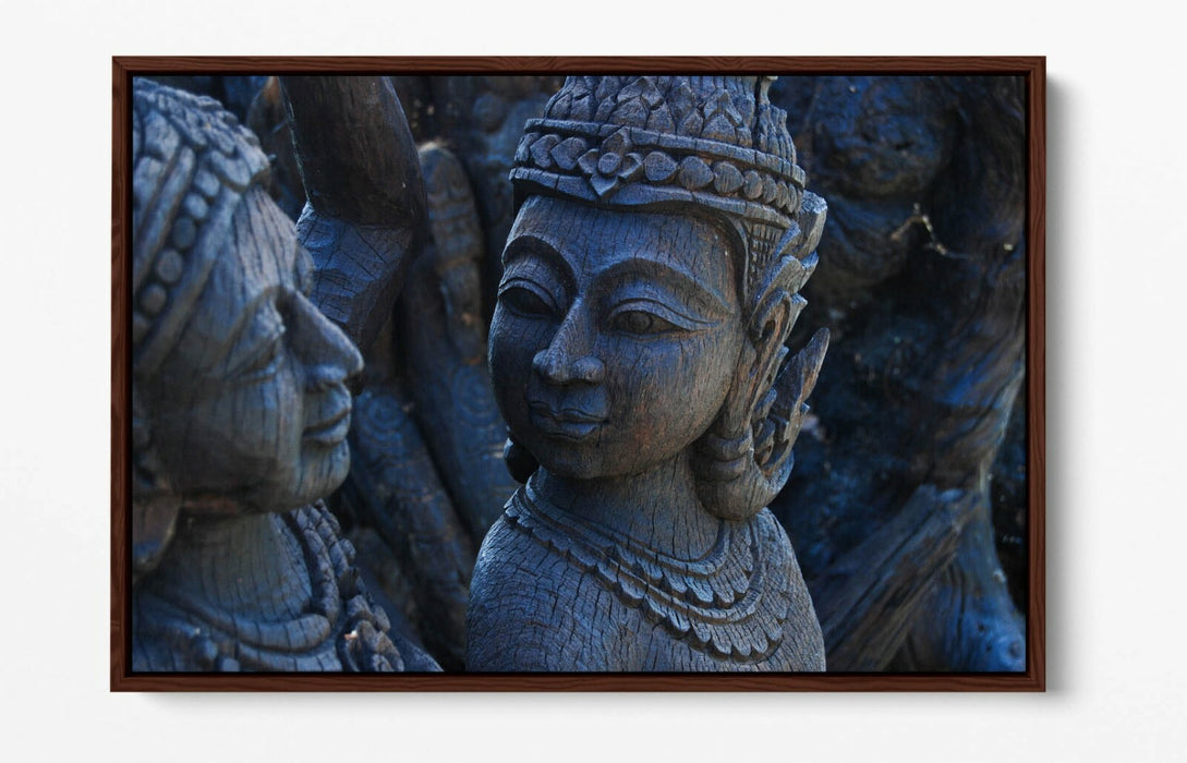 Buddha Canvas Art – Grey Buddha Statue Float Effect Canvas With Premium Varnish Finish