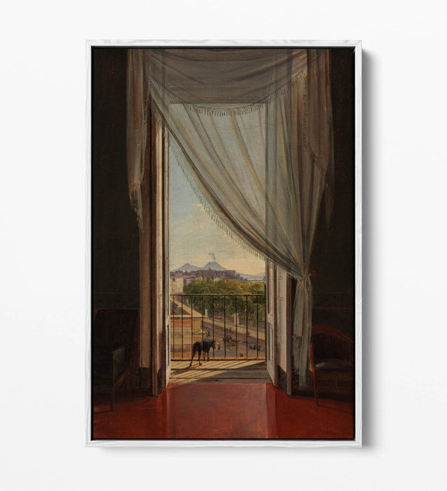 FRANZ LUDWIG CATEL, VIEW OF NAPLES -FLOAT EFFECT CANVAS WALL ART PRINT