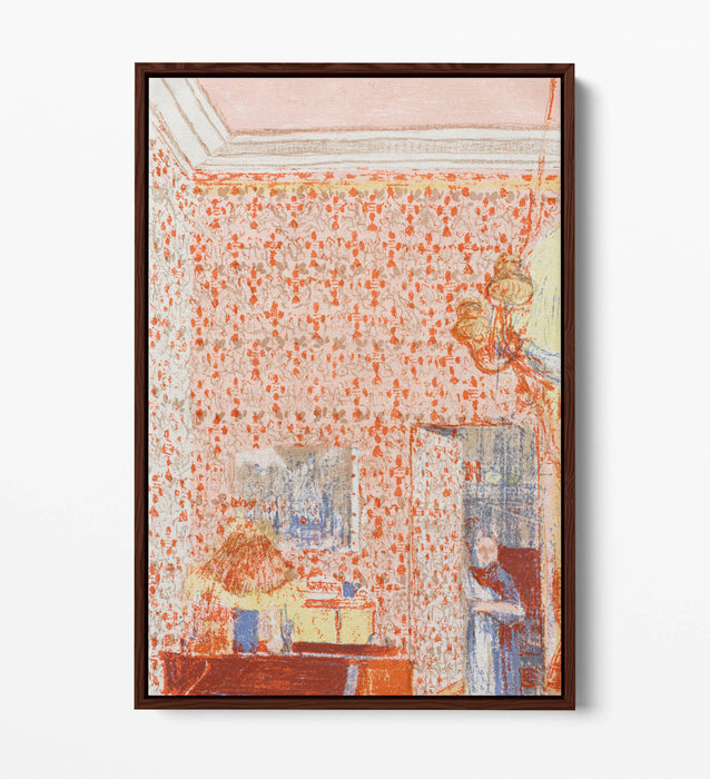 EDOUARD VUILLARD, INTERIOR WITH PINK WALLPAPER -FLOAT EFFECT CANVAS ART PRINT