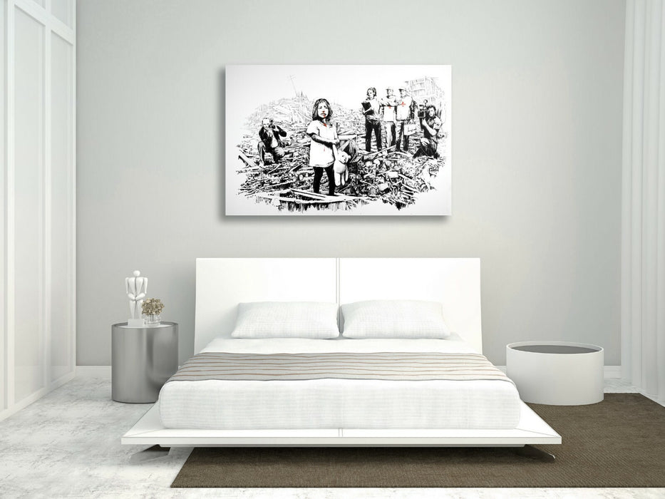 BANKSY CANVAS STREET WALL ART PRINT ARTWORK - MEDIA