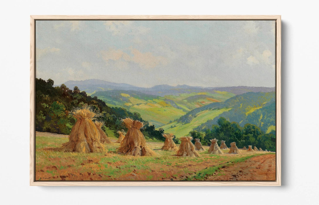 Float Effect Canvas Art - Alps Landscape Foothills Print With Premium Varnish Finish