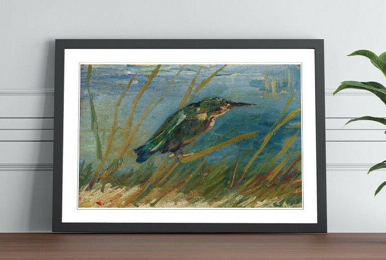Van Gogh Framed Wall Art – Kingfisher Bird Print on Matte Paper Poster