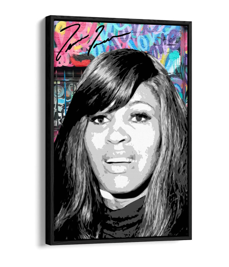 Graffiti Canvas Wall Art – Tina Turner Portrait Float Effect Canvas Print