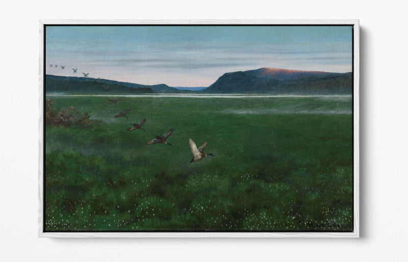Canvas Wall Art – Theodor Kittelsen Wild Ducks Painting | Float Effect Canvas Print