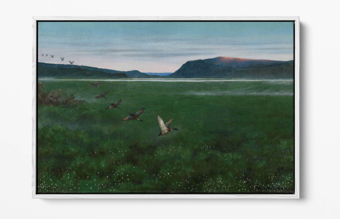 THEODOR KITTELSEN, THE TWELVE WILD DUCKS -FLOAT EFFECT CANVAS WALL ART PIC PRINT