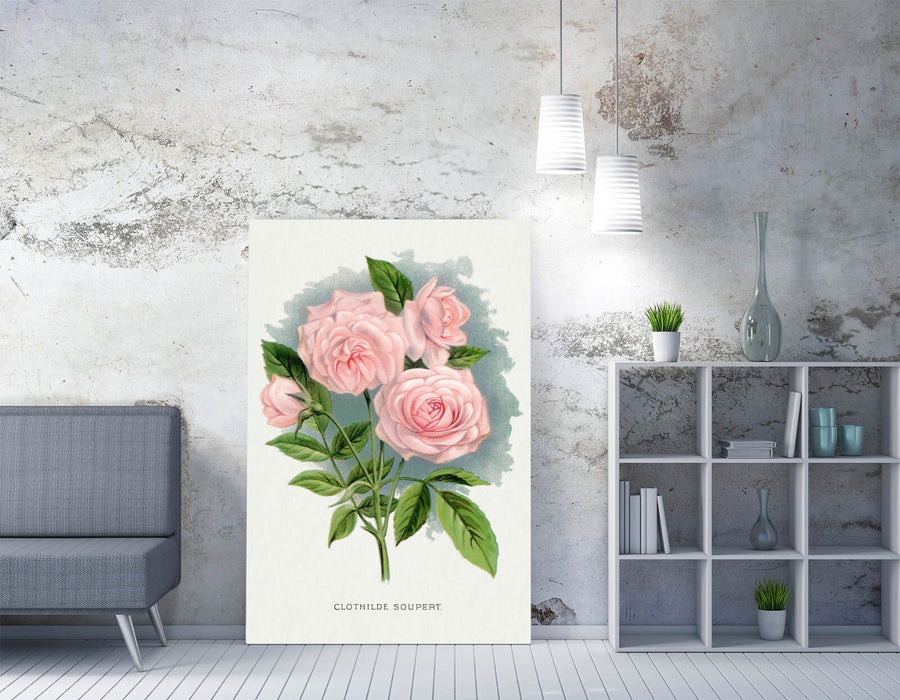 Canvas Wall Art - Pink Rose Artwork | Clothilde Soupert Print on Archival Grade Canvas