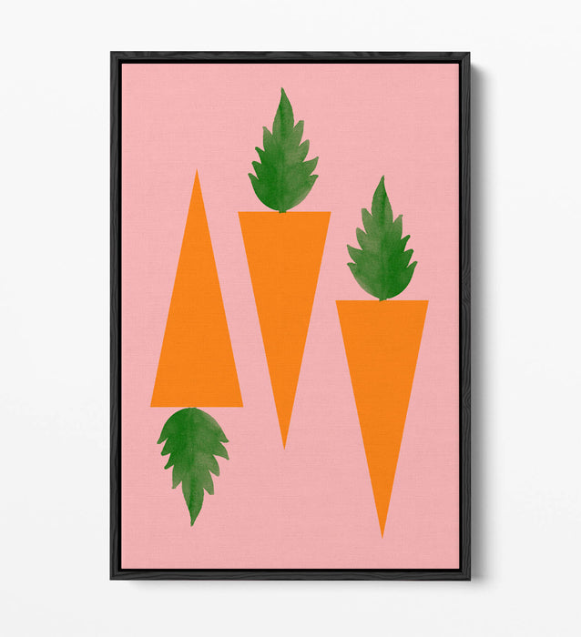 CARROTS TRENDY MINIMALIST KITCHEN  -FLOAT EFFECT CANVAS WALL ART PRINT