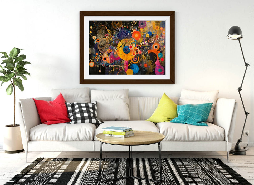 Framed Wall Art – Abstract Multi Colour Poster Print | Contemporary Home Decor