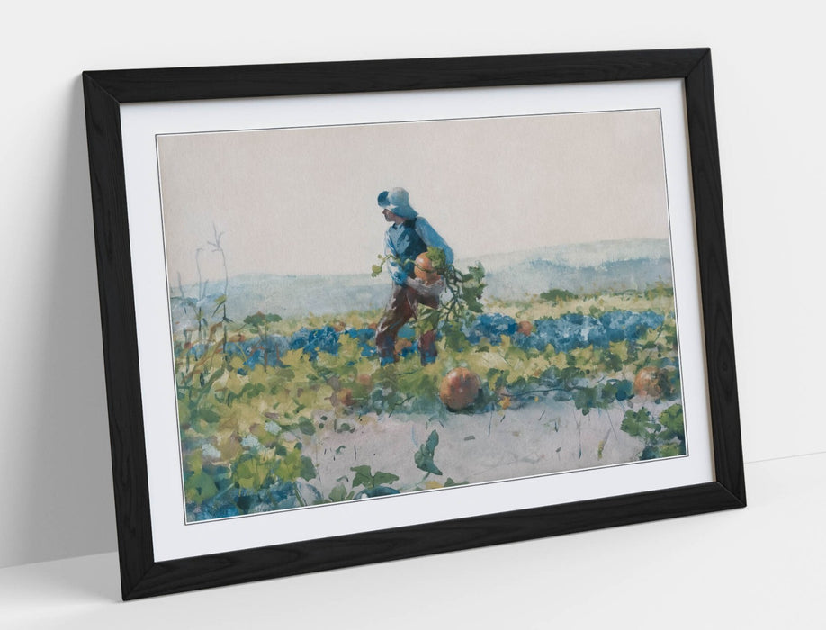 Framed Wall Art Poster – Winslow Homer Farmers Boy Print with Wood Grain Frame