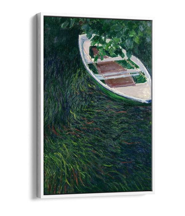 Canvas Wall Art Print – Claude Monet Row Boat Float Effect On Premium Frame